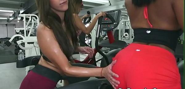 Booty babes fucked at gym